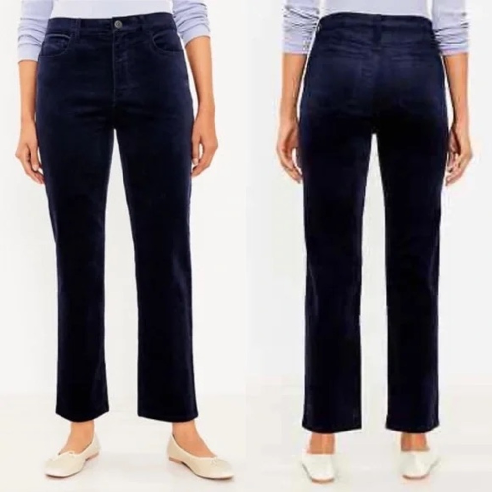 Loft Straight Crop Corduroy Pants